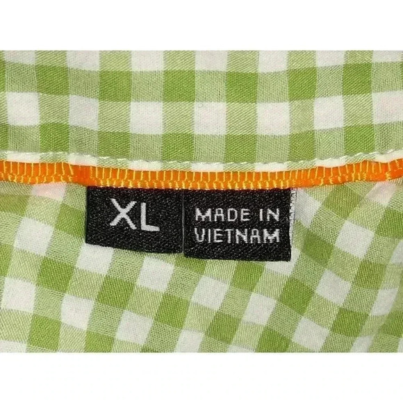 Orvis Mens Shirt Green Long Sleeve Collared Button Plaid Embroidered Logo XL - Picture 8 of 13